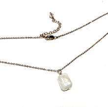 Load image into Gallery viewer, Raw square cut Moonstone drop necklace