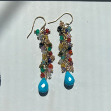 Load image into Gallery viewer, Turquoise Long Festival earrings