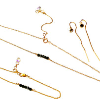 Load image into Gallery viewer, Set: Black onyx Necklace & Bracelet & Earrings