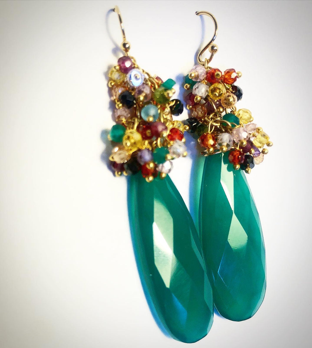 Emerald Green Festival earrings