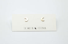 Load image into Gallery viewer, 14K GF Mini Moon stud earrings