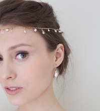 Load image into Gallery viewer, Swarovski Pearl threader earrings