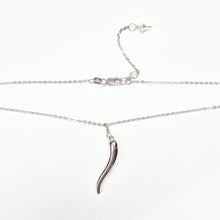Load image into Gallery viewer, Italian Horn Necklace: silver or gold
