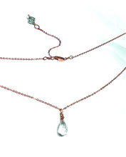Load image into Gallery viewer, Green Amethyst aquamarine droplet necklace
