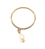 Pearl Dangle Ring, 14K Gold Filled Ring