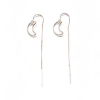 Crescent Moon thread earrings