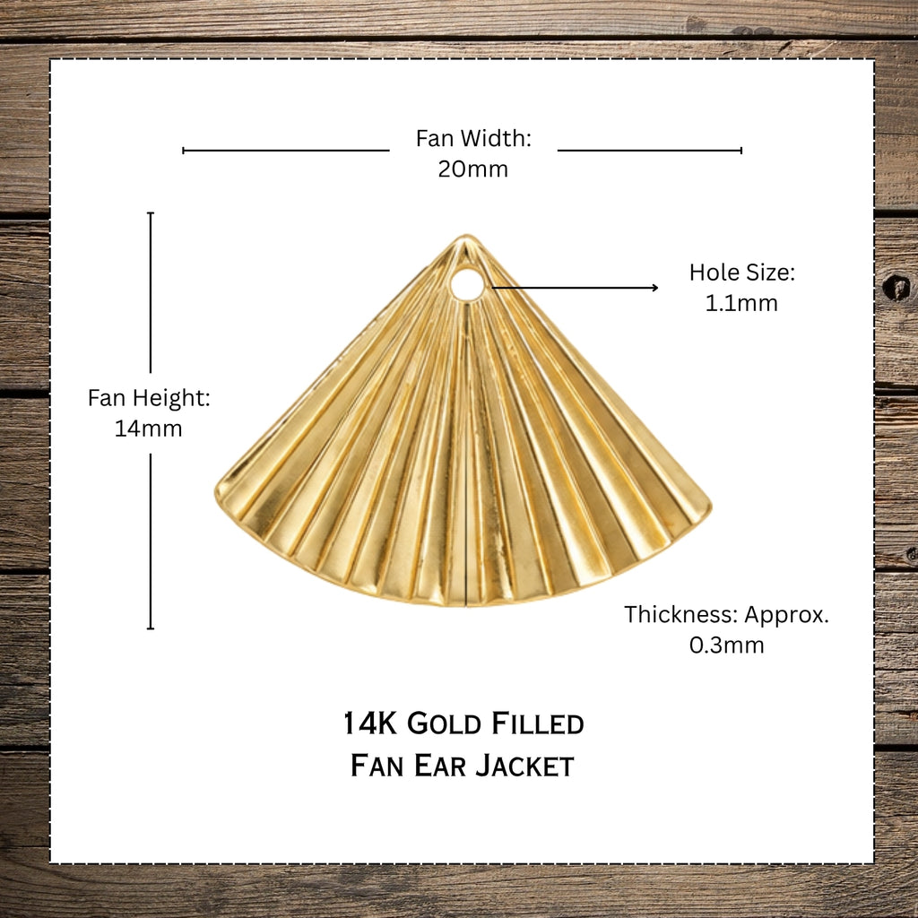14k gold filled fan ear jacket