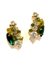 Load image into Gallery viewer, Dynasty Emerald cluster earrings
