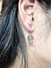 Load image into Gallery viewer, Swarovski crystal skull threader earrings
