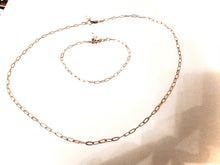 Load image into Gallery viewer, Paperclip Chain necklace and Bracelet
