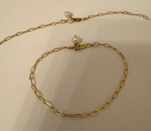 Load image into Gallery viewer, Paperclip Chain necklace and Bracelet
