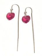 Red Heart swarovski Threader Earrings