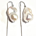 The Large Baroque Pearl Threader Earrings