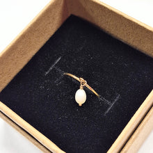 Load image into Gallery viewer, Pearl Dangle Ring, 14K gold filled Ring
