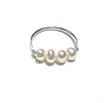 Load image into Gallery viewer, Four Pearl ring 14K gold filled Ring (or sterling silver ring)
