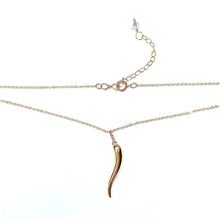 Load image into Gallery viewer, Italian Horn Necklace: silver or gold
