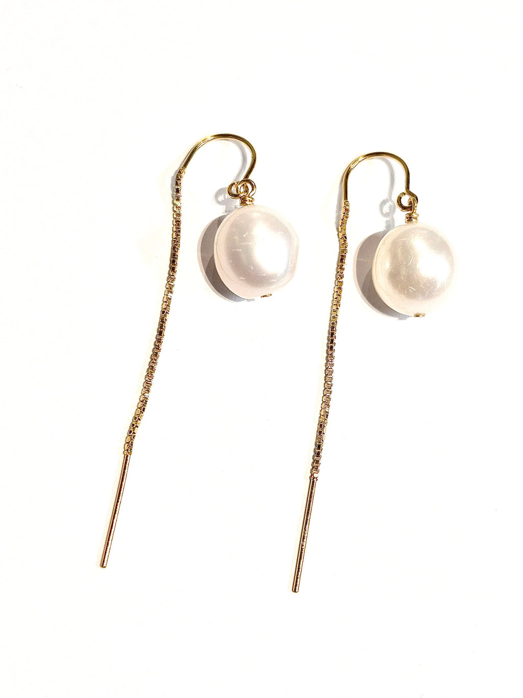 The Smooth Baroque Pearl Threader Earrings