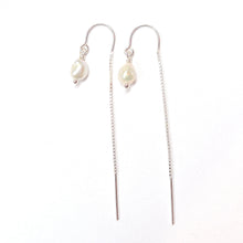 Load image into Gallery viewer, Keshi Pearl threader earrings
