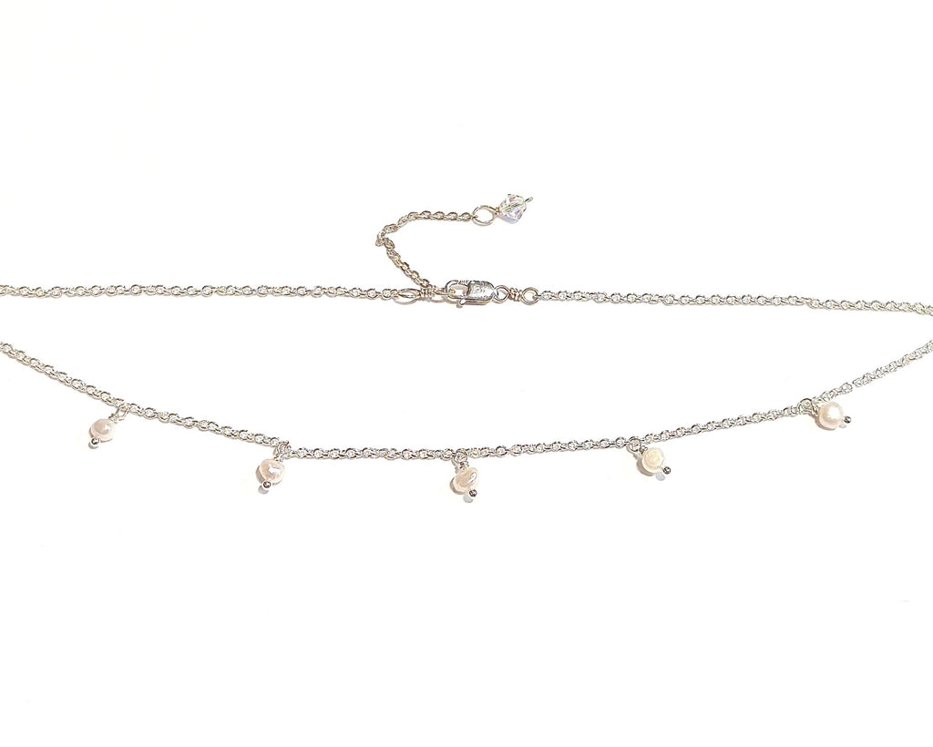 Dangling Pearl Spacer Necklace