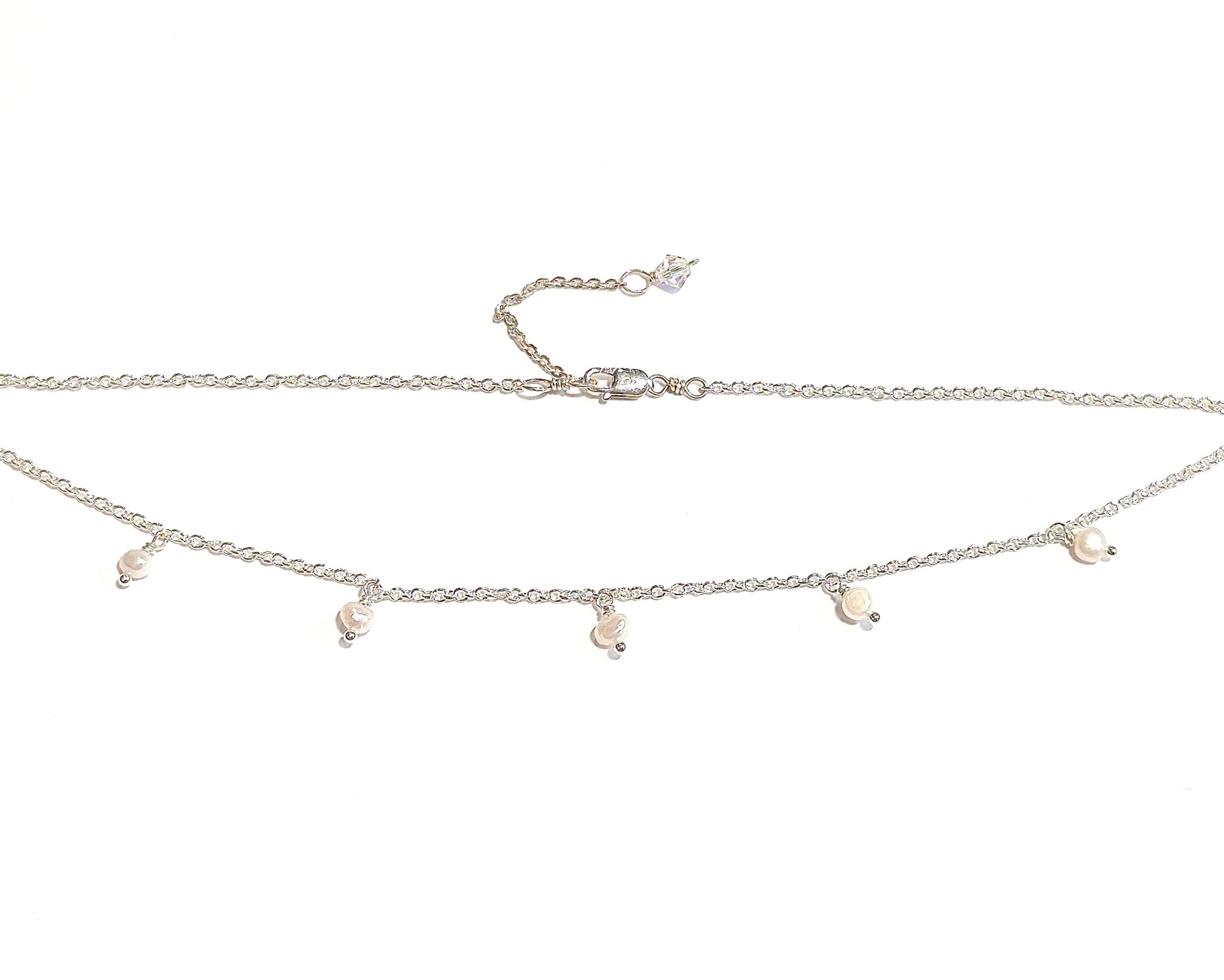 Dangling Pearl Spacer Necklace