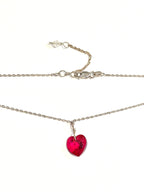 Red Heart Swarovski Drop Necklace