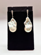 Baroque Pearl Rhinestone Encrusted Post earrings