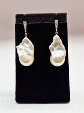 Load image into Gallery viewer, Baroque Pearl Rhinestone Encrusted Post earrings

