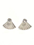 Fan Rhinestone Ear Jacket Earrings