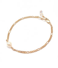 Load image into Gallery viewer, Keshi Pearl Figaro Chain bracelet
