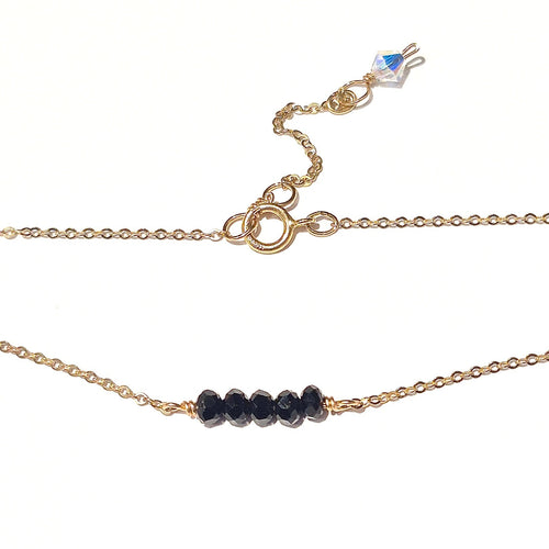 Black Onyx Choker Necklace with Swarovski Clasp