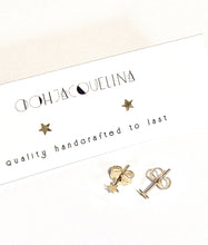 Load image into Gallery viewer, 14K GF Mini star stud earrings
