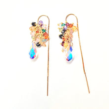 Load image into Gallery viewer, Crystal Droplet Festival Threader earrings
