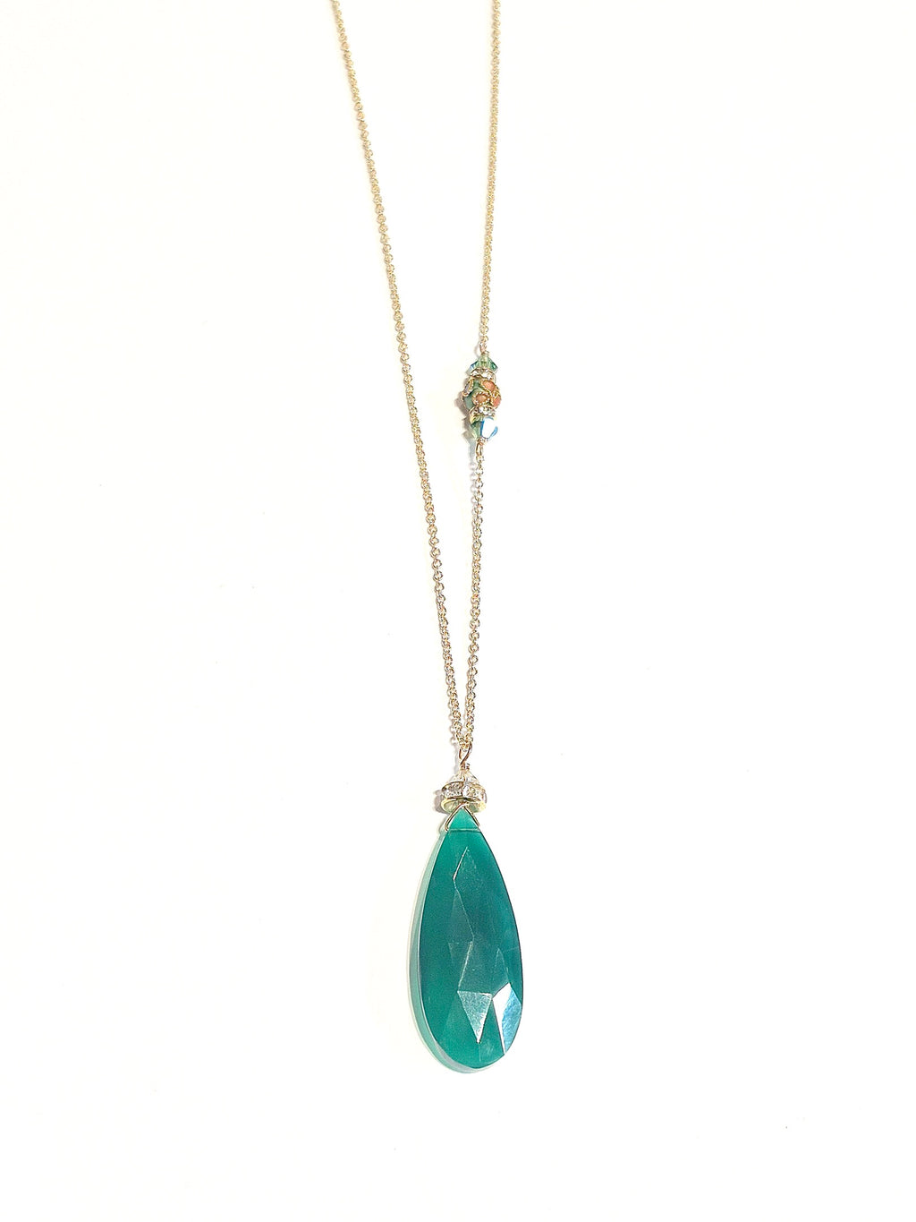 Emerald Edition long green onyx necklace