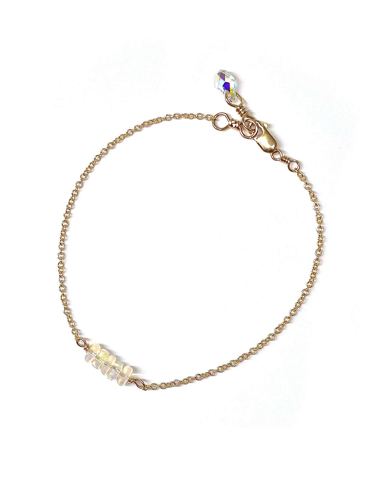 Opals in a Row Bracelet with Swarovski Clasp