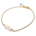 Three Pearls Bracelet | 14K Gold Filled or Sterling Silver