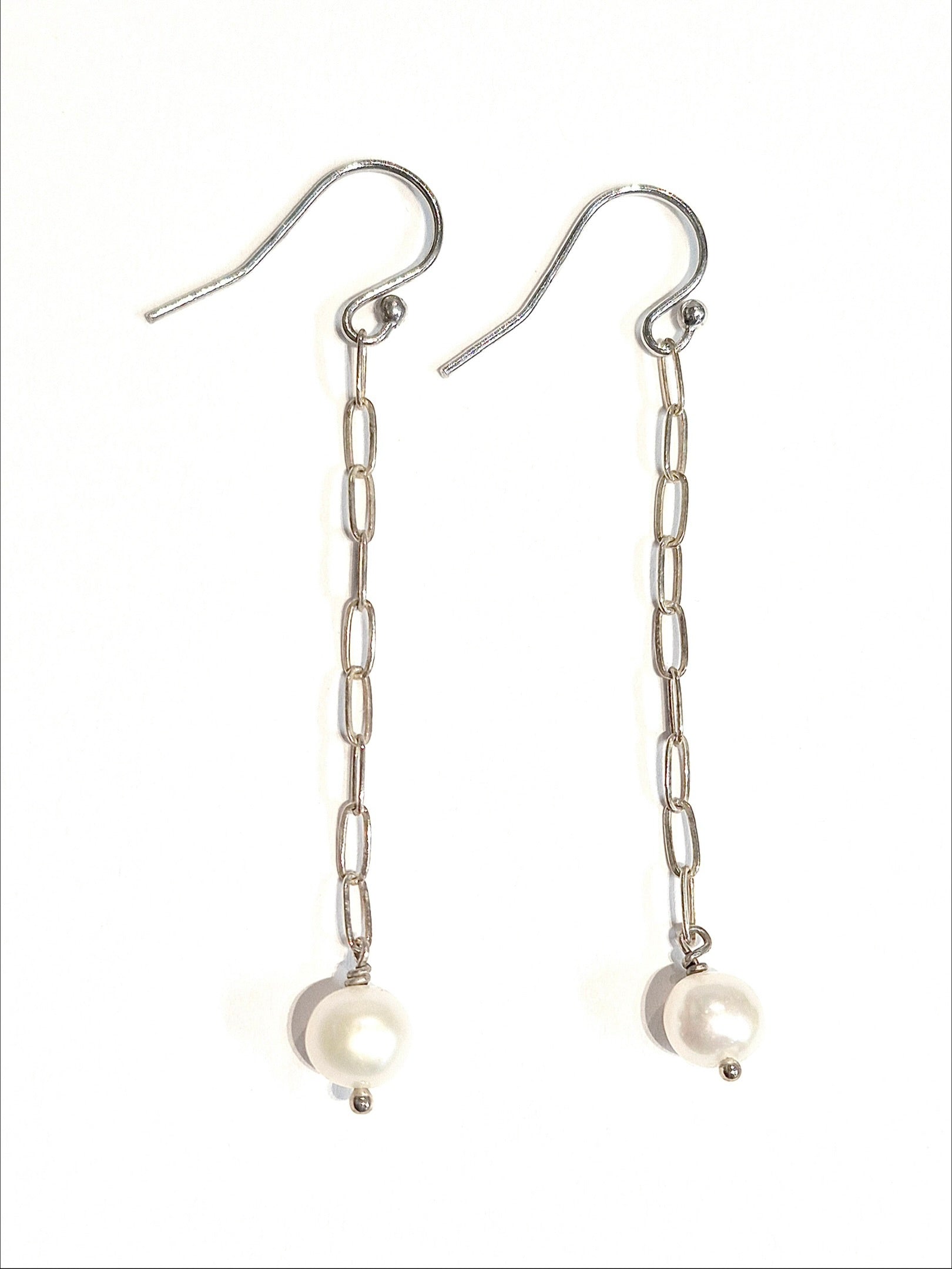Paperclip Pearl Earrings