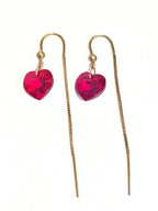 Red Heart swarovski Threader Earrings