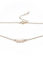 Load image into Gallery viewer, Four or three Pearl Necklace, silver or gold Necklace
