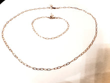 Load image into Gallery viewer, Paperclip Chain necklace and Bracelet
