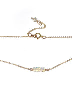 Ethiopian Opal in a Row Necklace with Swarovski Clasp