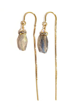 Load image into Gallery viewer, Labradorite Threader earrings
