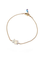 4 Keshi Pearls Bracelet with Swarovski Clasp