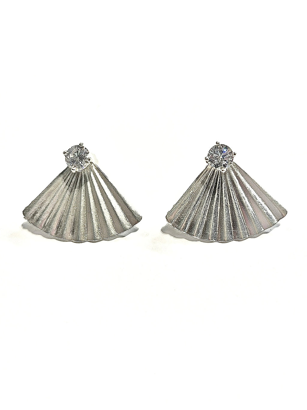 Fan Rhinestone Ear Jacket Earrings