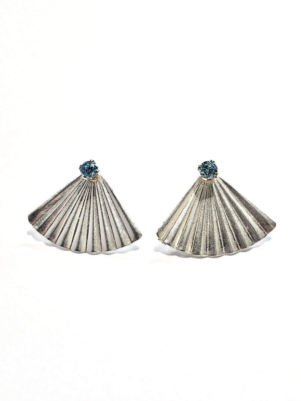 Fan Rhinestone Ear Jacket Earrings