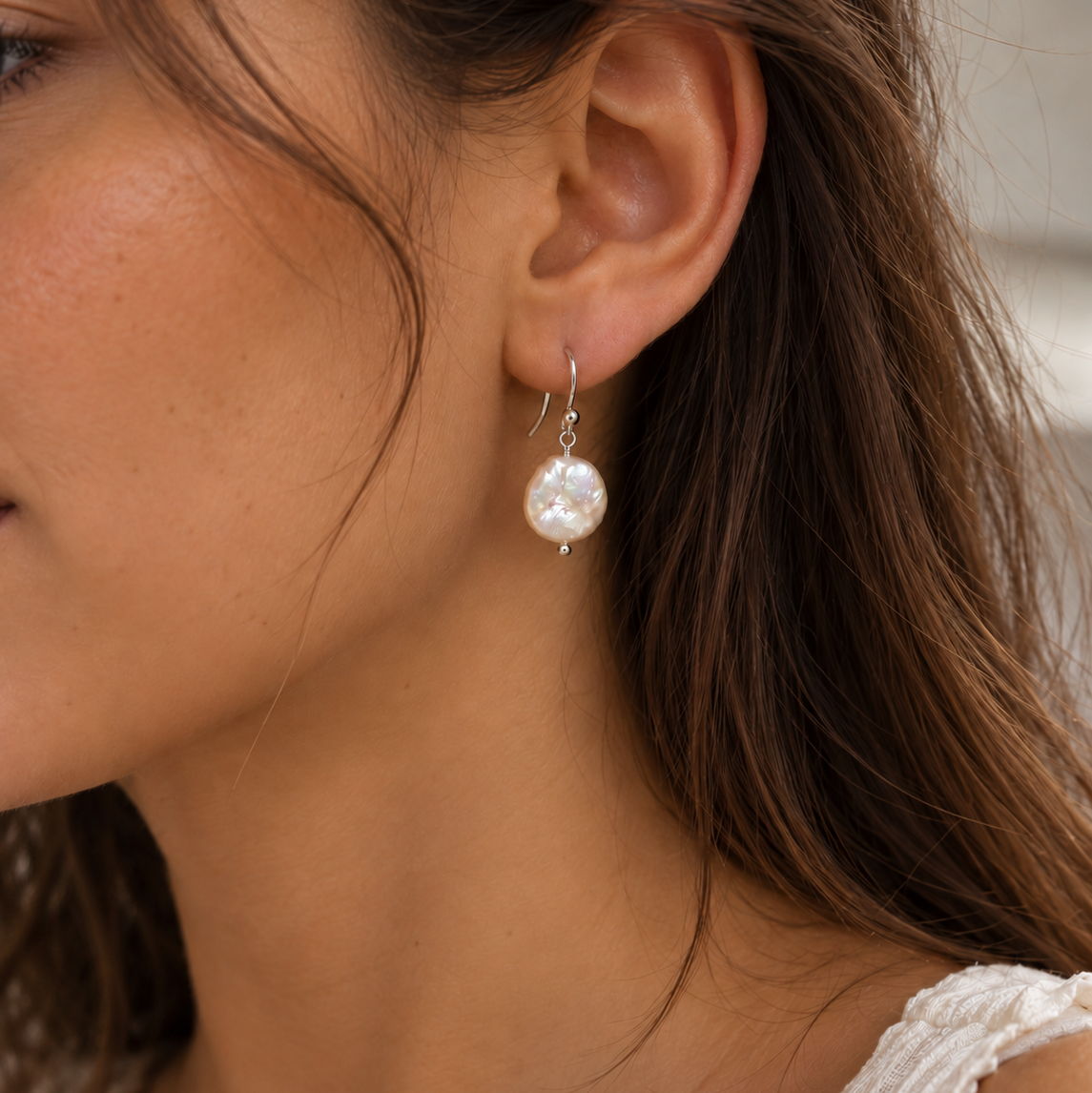 Coin Pearl Earrings