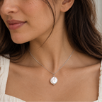 Coin Pearl Drop Necklace with Swarovski Clasp