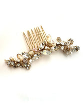 Load image into Gallery viewer, Samantha Opalite golden shadow hair comb
