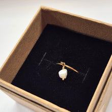 Load image into Gallery viewer, Pearl Dangle Ring, 14K gold filled Ring
