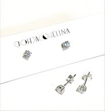 Load image into Gallery viewer, 14K GF or Sterling Silver Swarovski stud earrings
