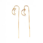 Crescent Moon thread earrings